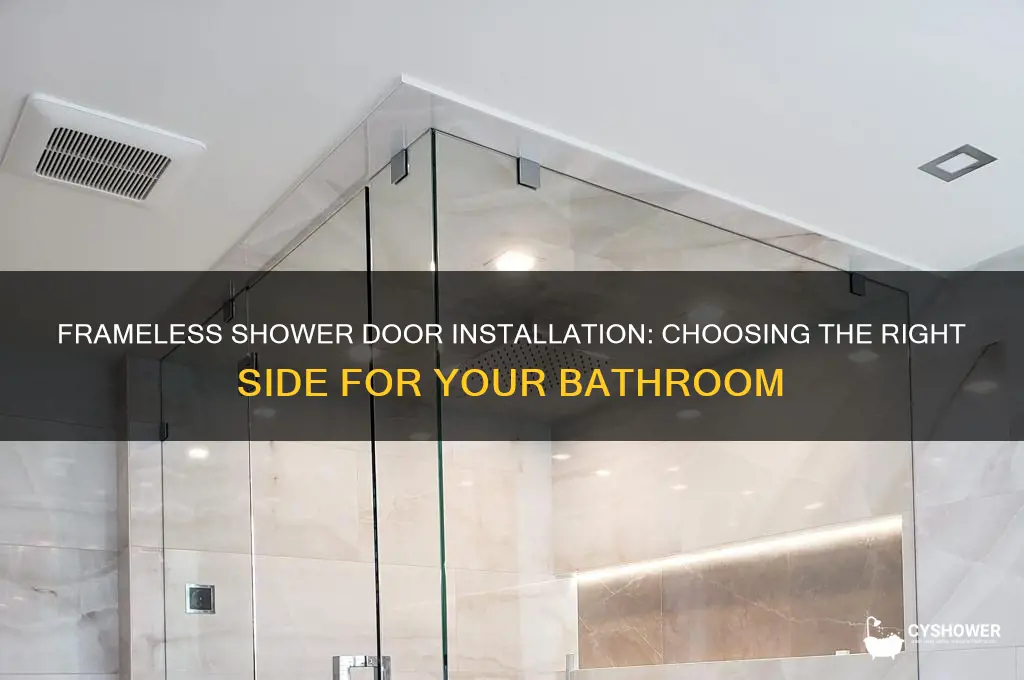 which side to put frameless shower door