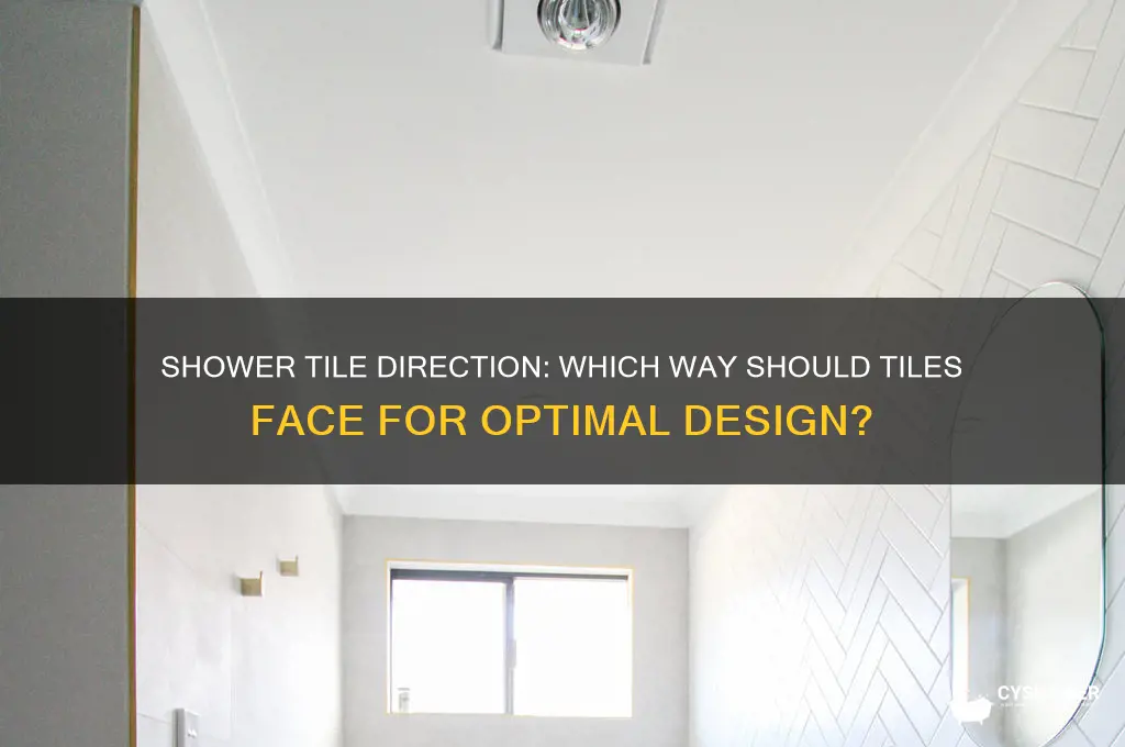 which way should shower tile face