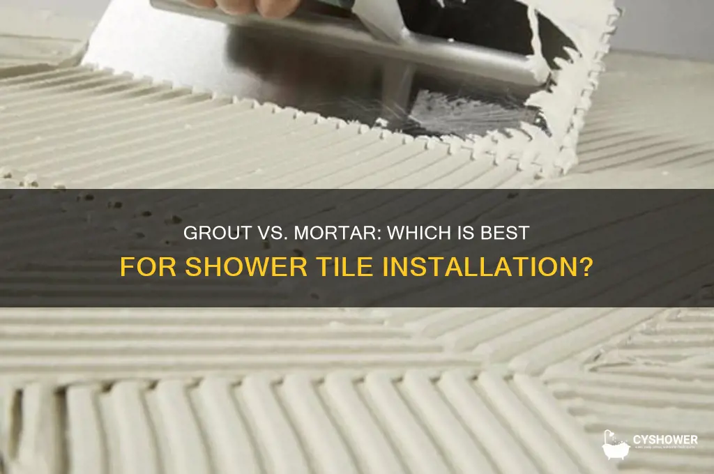 which works better with shower tiles grout or mortar