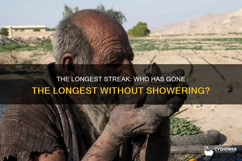 who has not taken a shower in the lingest time