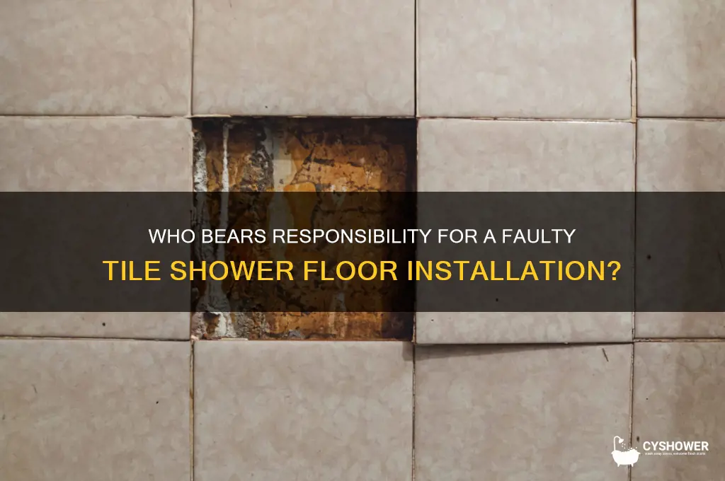 who is responsible for inproper installation of tile shower floor