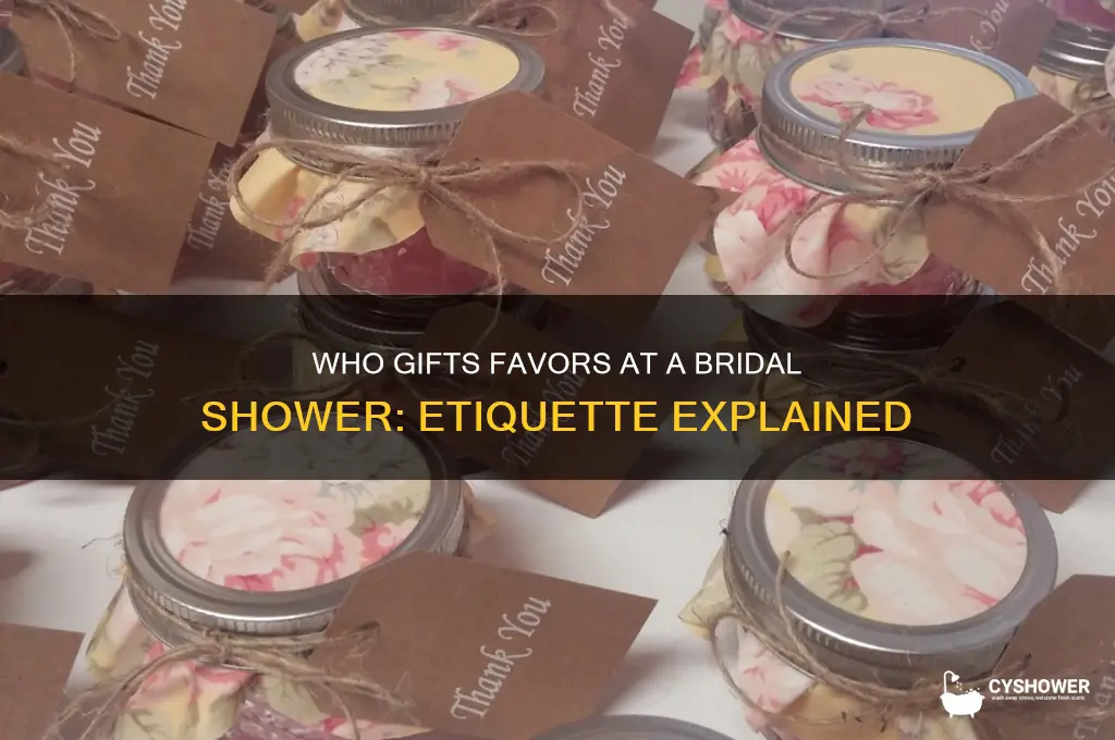 who is suppose to gift favors at bridal shower