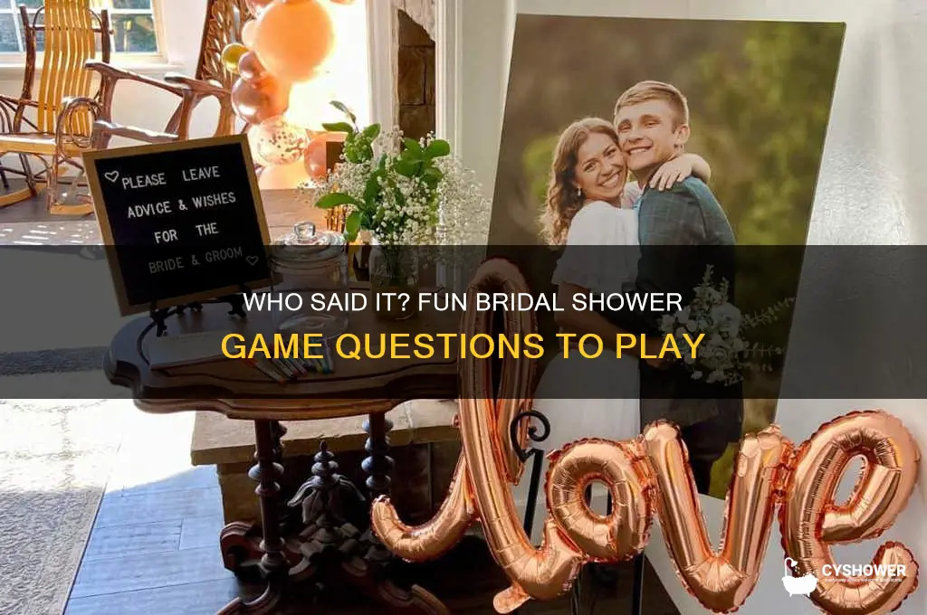 who said it bridal shower game questions