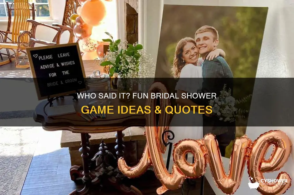 who said it questions for bridal shower