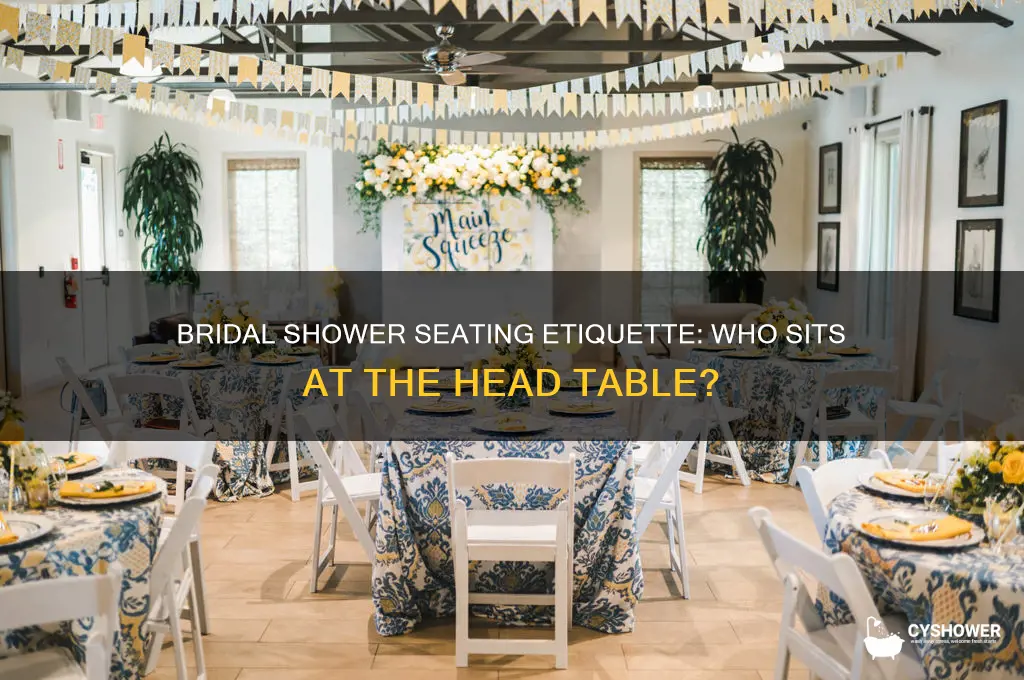who sits at head table at bridal shower