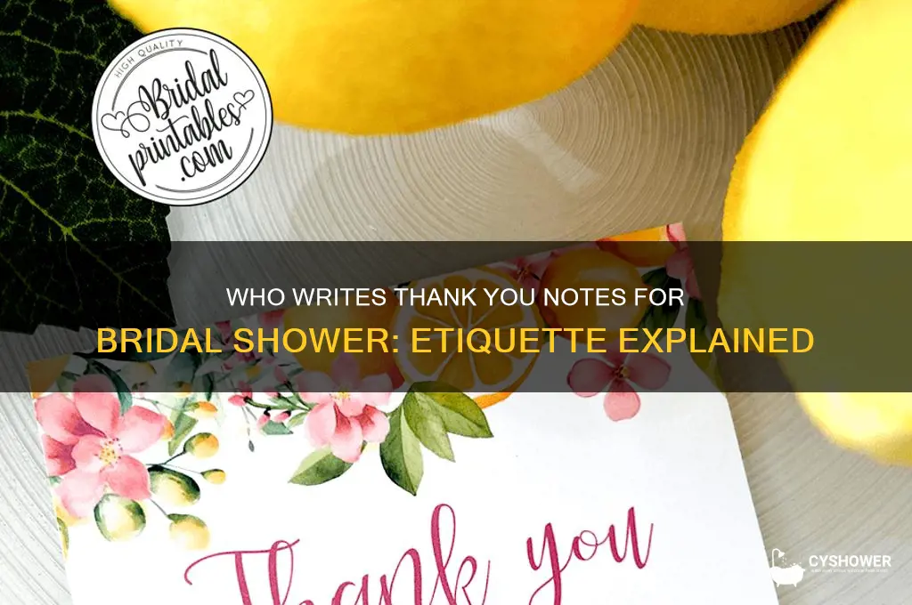 who writes thank you notes for bridal shower