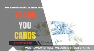 Bridal Shower Thank You Cards: Whose Name Should Appear First?