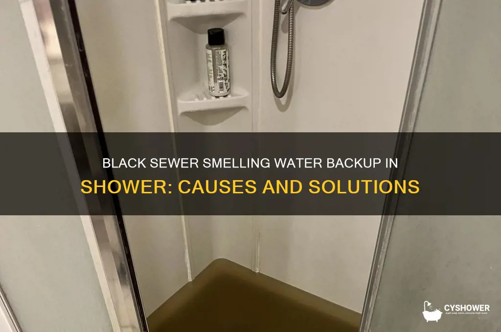why black sewer smelling water backed up in shower