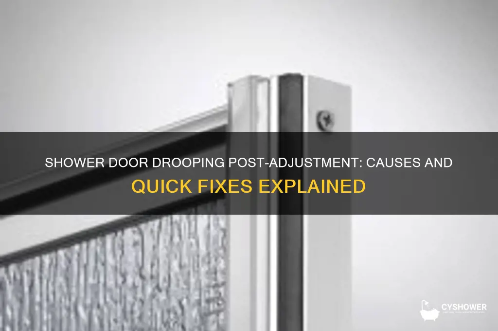 why did my shower door droop after adjustment