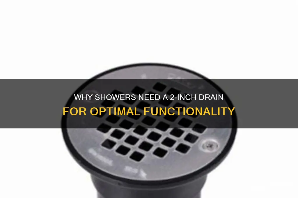 why does a shower require a 2 inch drain
