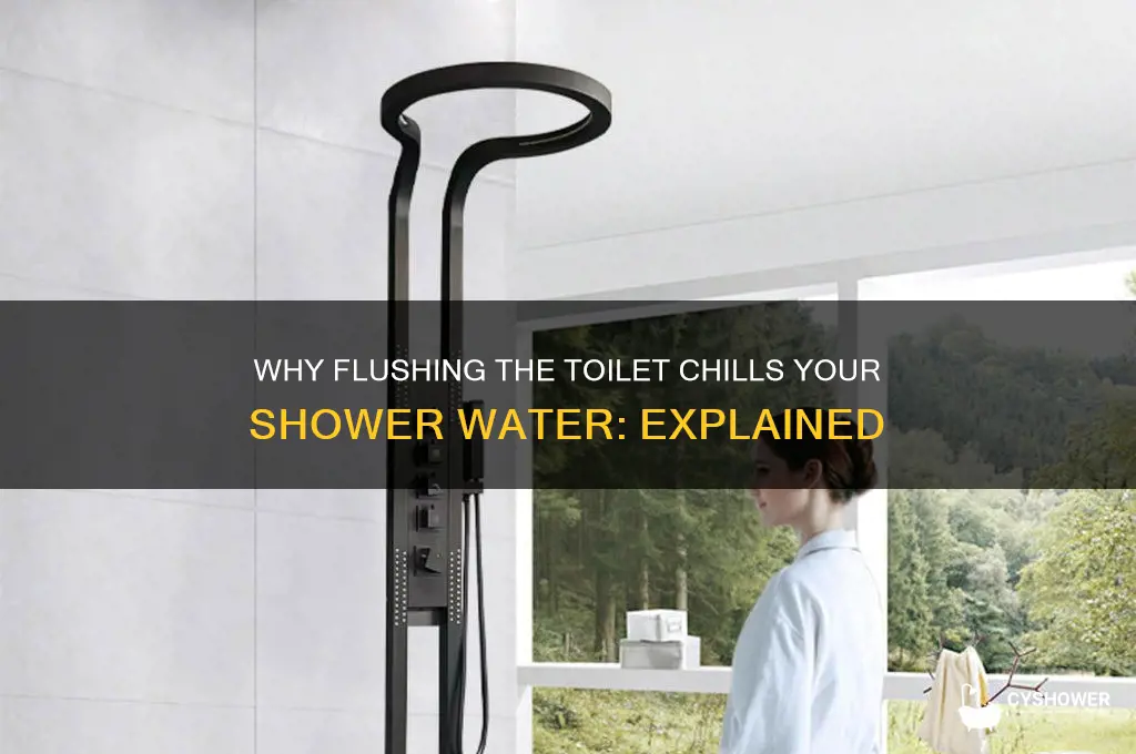 why does a shower water get cold when toilet flushed