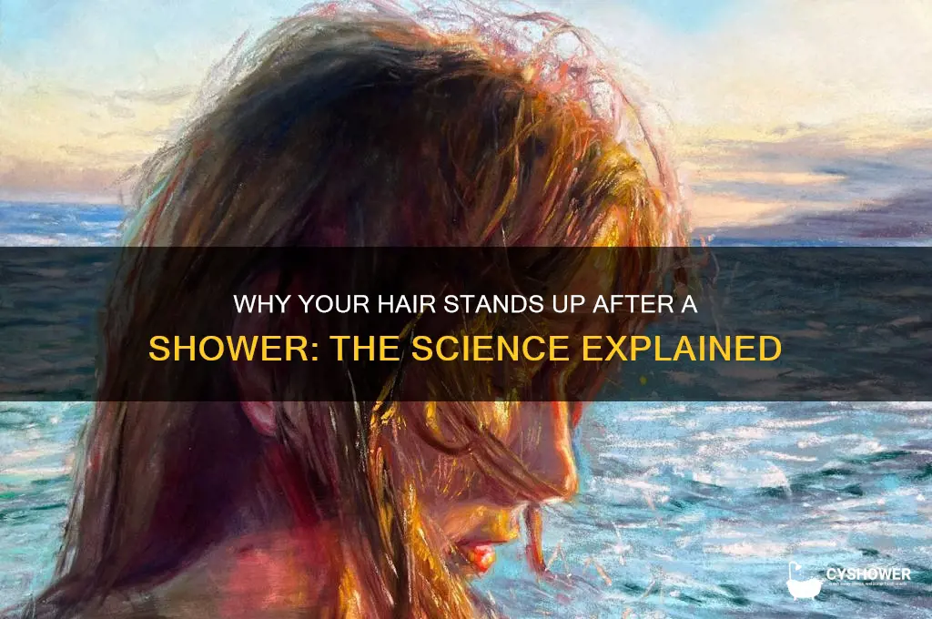 why does hair stand up after shower