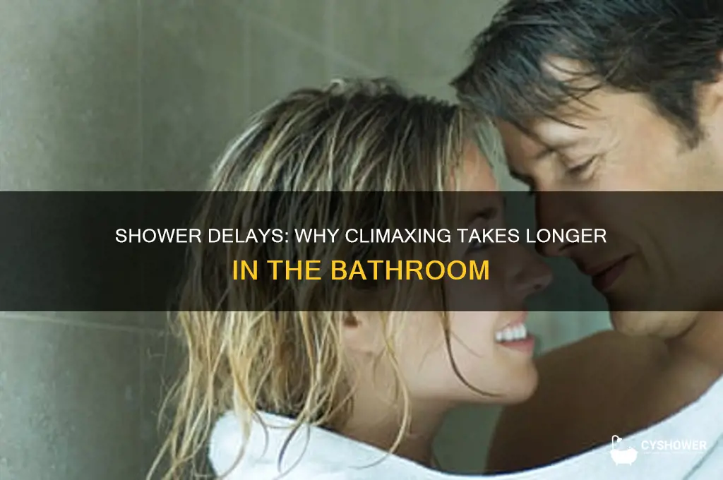 why does it take longer to cum in the shower