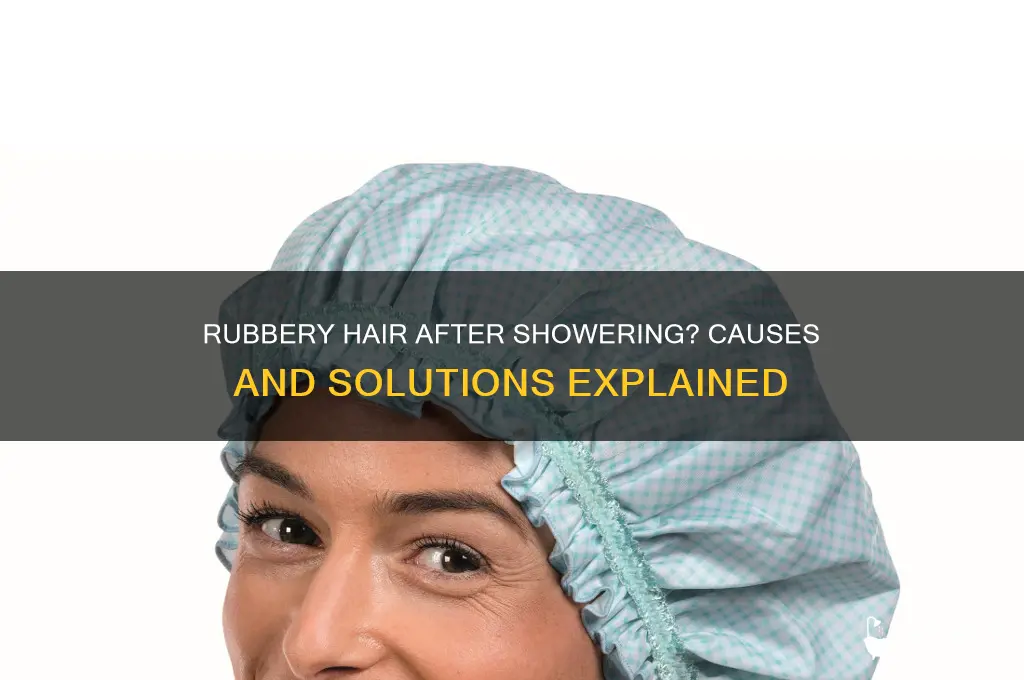 why does my hair feel rubbery after a shower