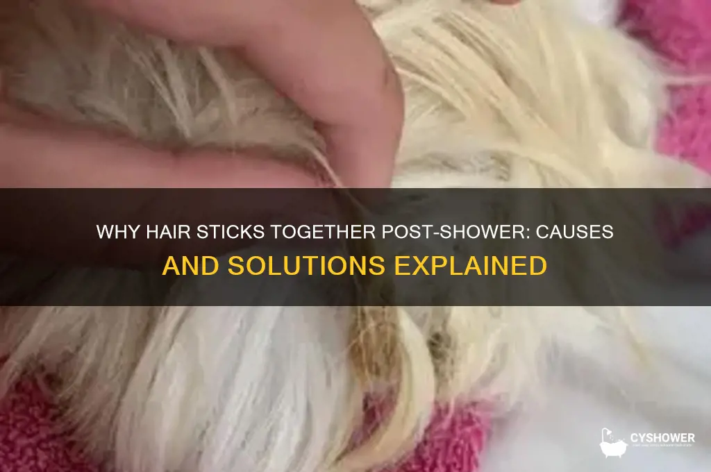 why does my hair stick together after shower