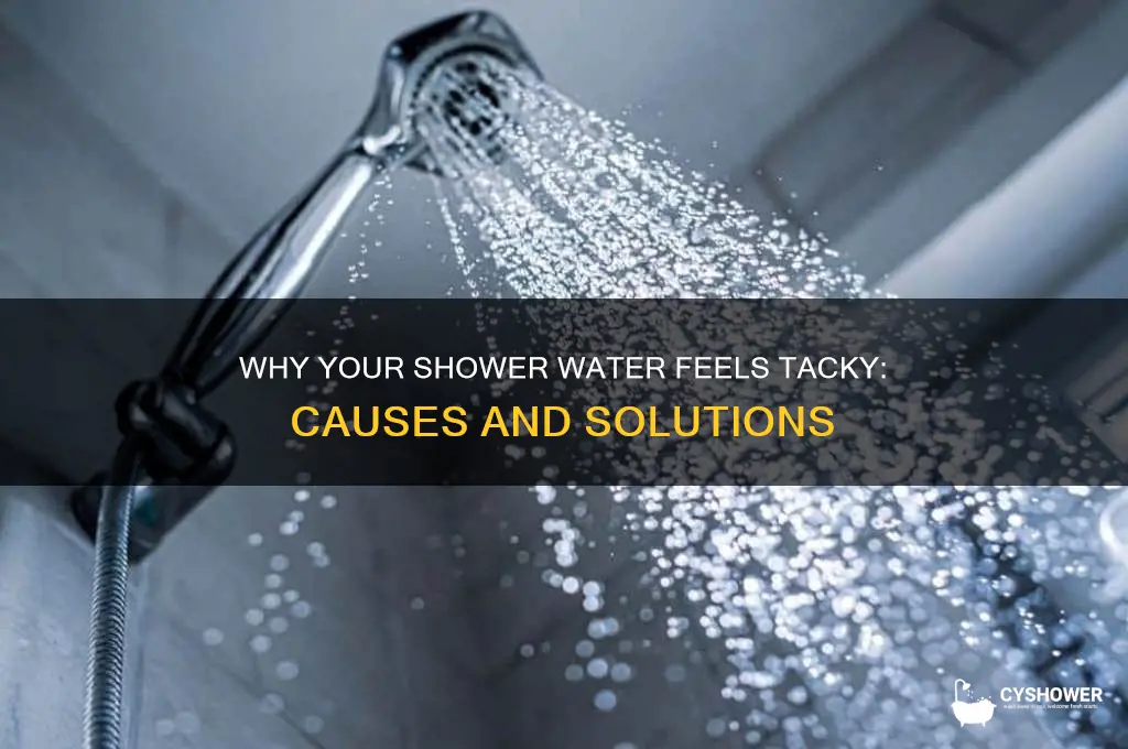 why does my shower water feel tacky