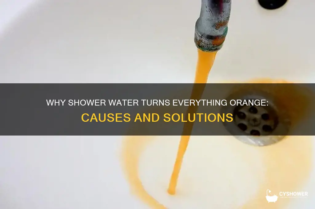 why does my shower water turn everything orange