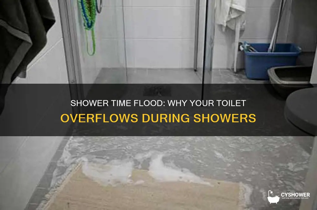 why does my toilet overflow when i take a shower