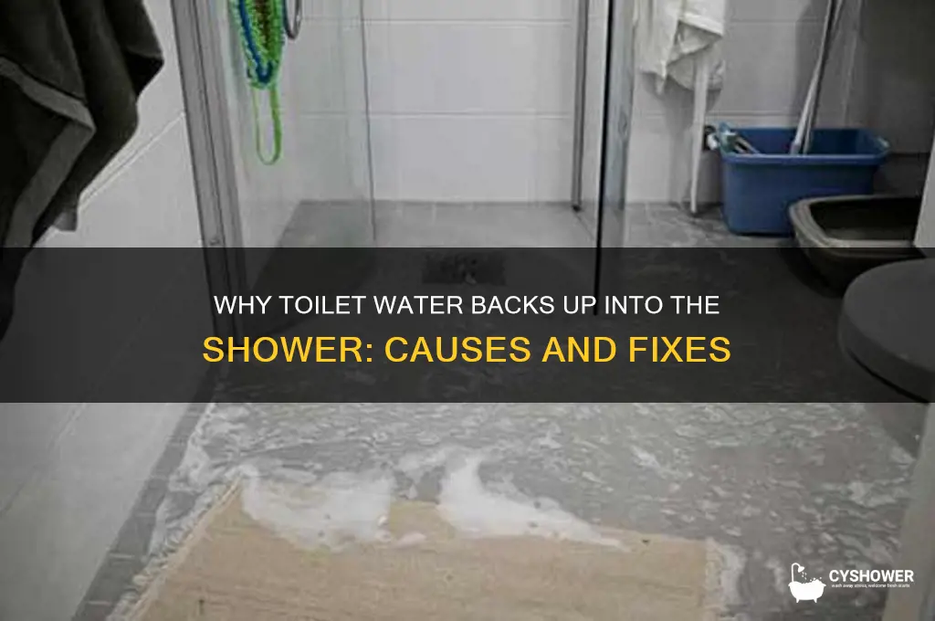 why does toilet water back up into the shower