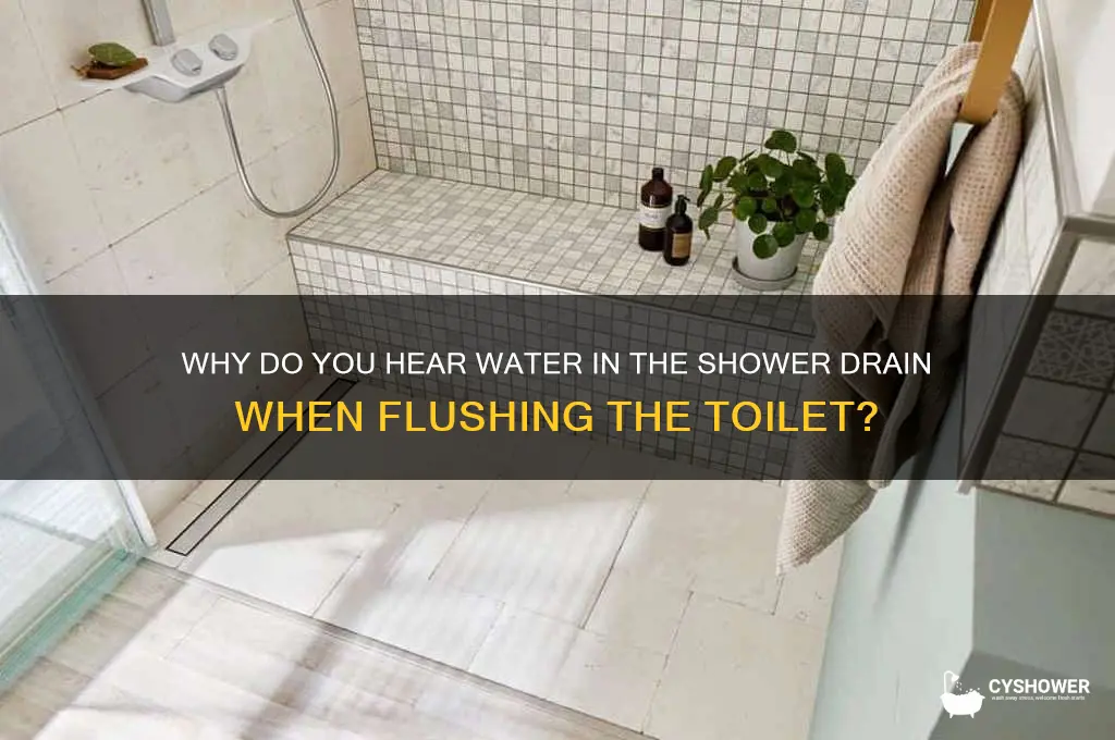 why hear water shower drain when flush toilet
