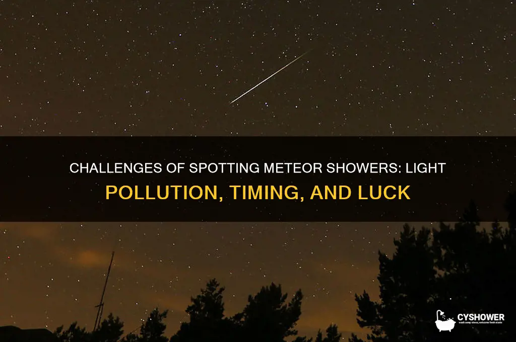 why is it difficult to see a meteor shower