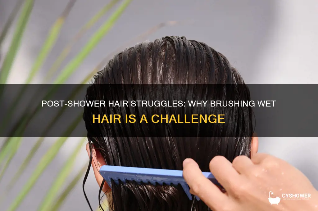 why is my hair hard to brush after shower