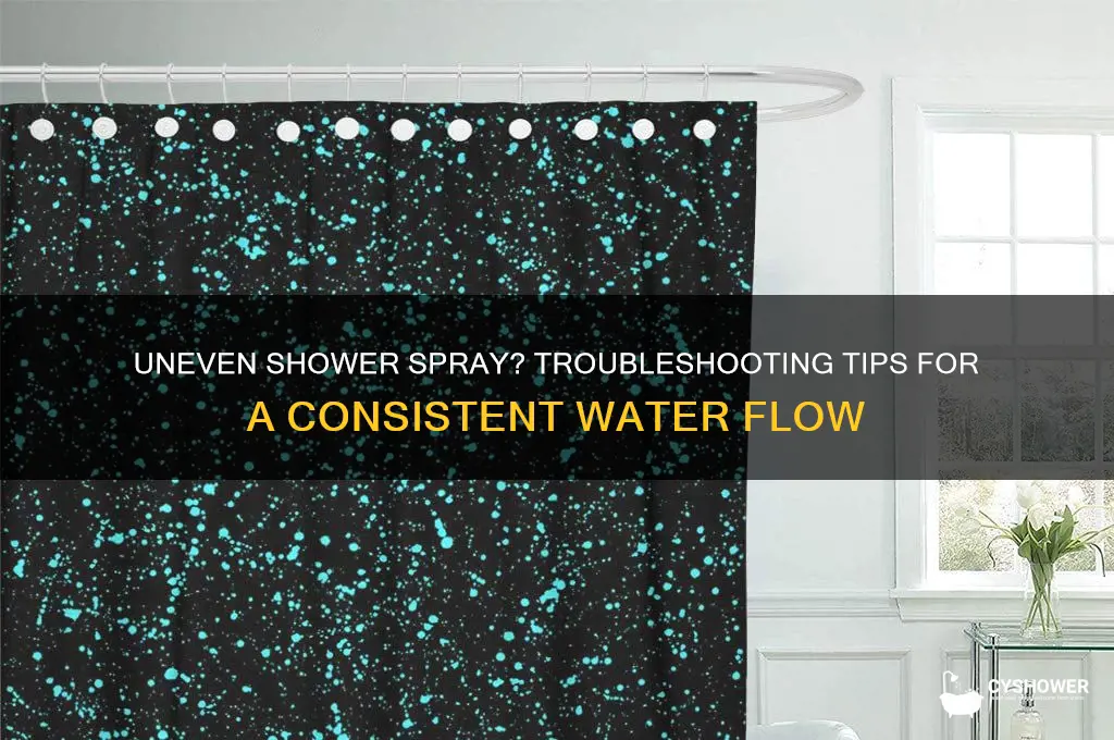 why is my shower head spraying unevenly
