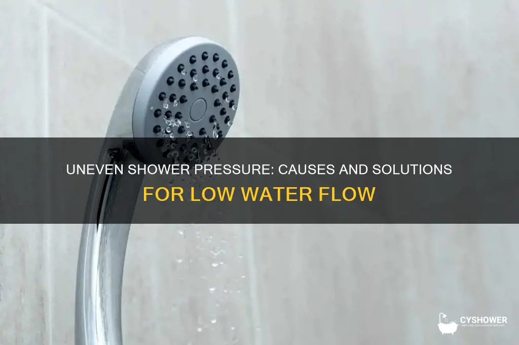 why is one shower water pressure lower than the other