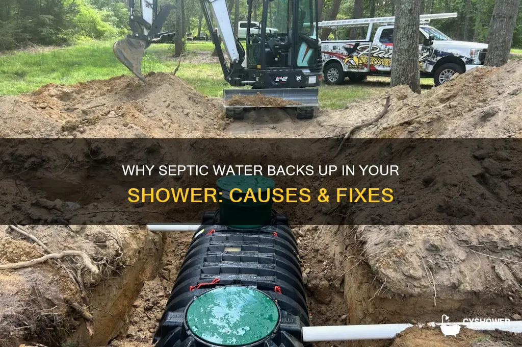 why is septic water filling in my shower