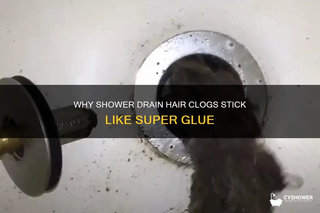 why is shower drain hair clog like glue