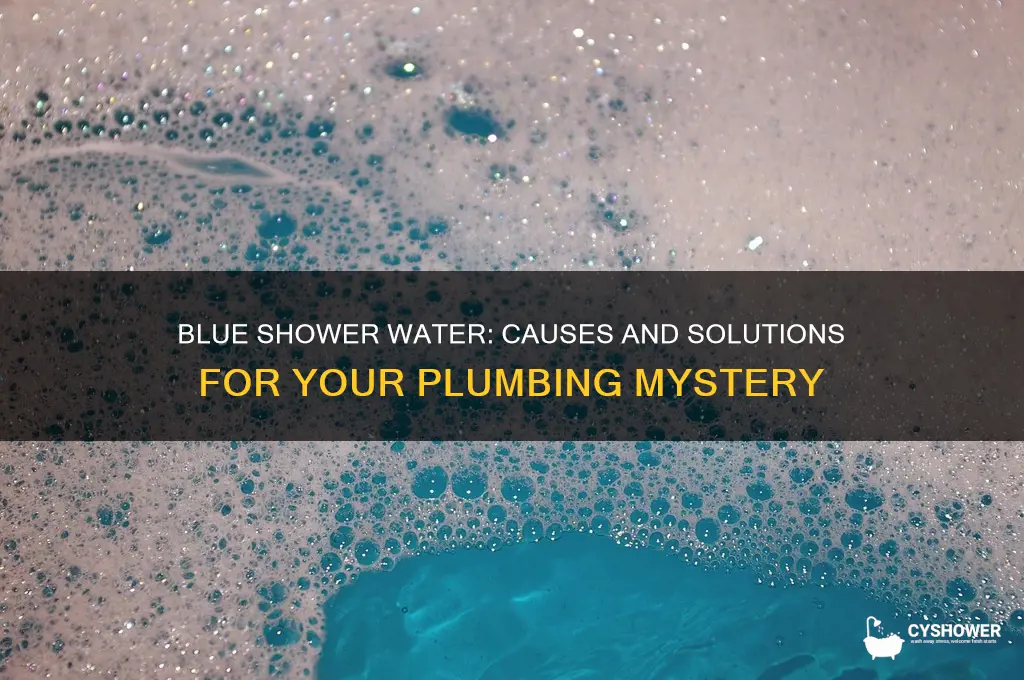why is the water coming out of my shower blue