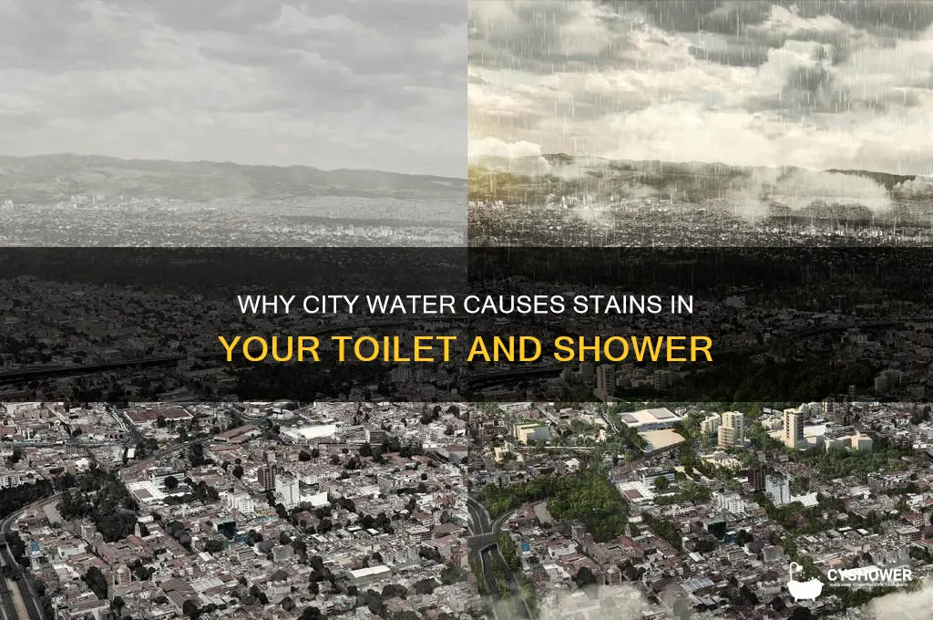 why my city water staining my commode and shower