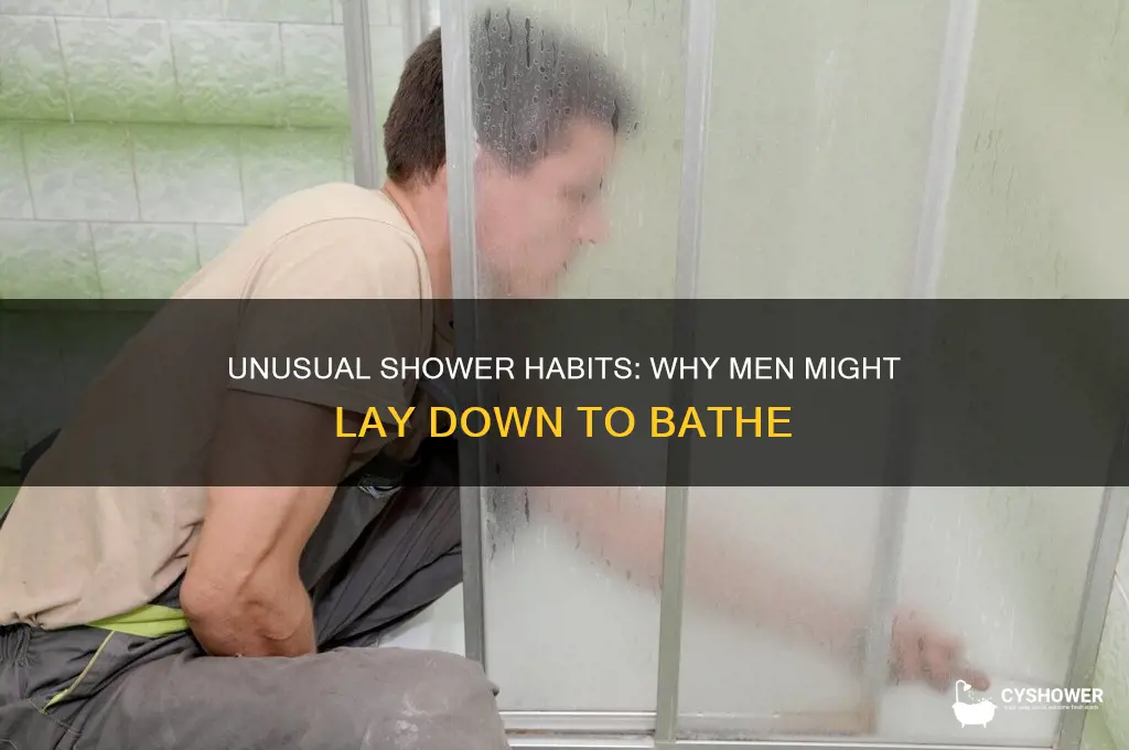 why would a man lay down to take a shower