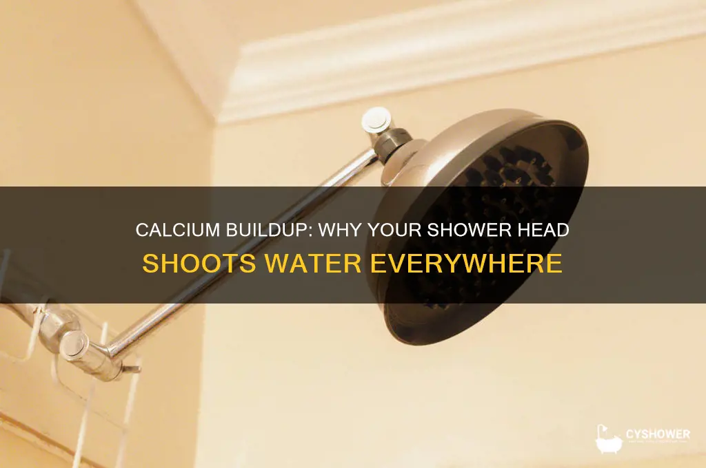 will calcium buildup cause shower head to shoot everywhere