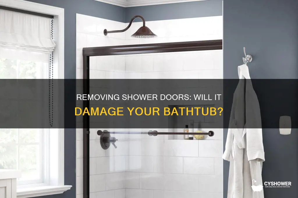 will removing shower door leave a whole in the tub