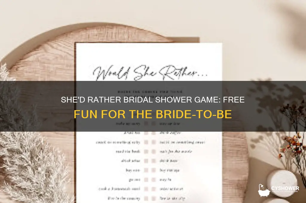would she rather bridal shower game free